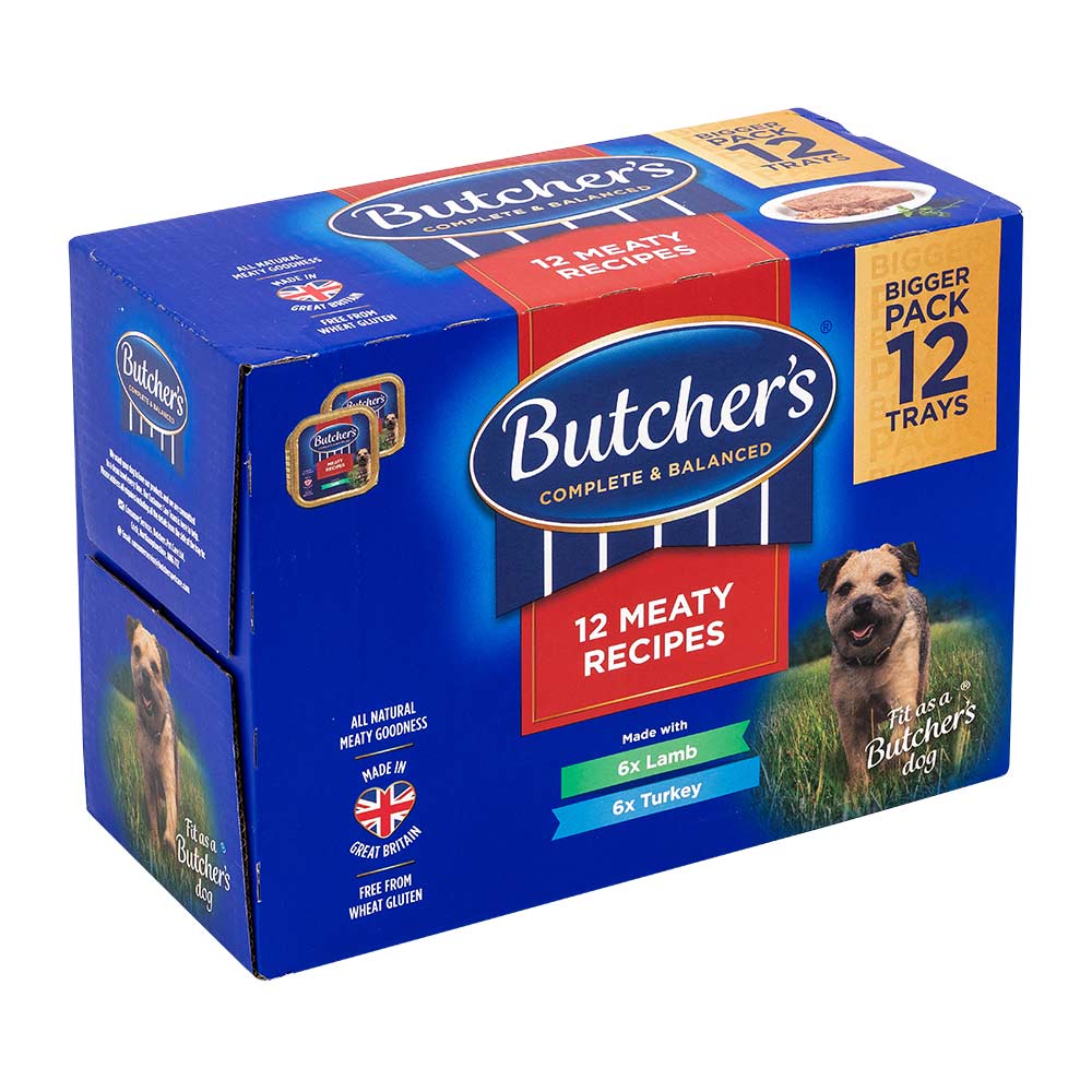 Butcher's Meaty Recipes Lamb & Turkey Wet Dog Food Trays 150g x 12 Pack