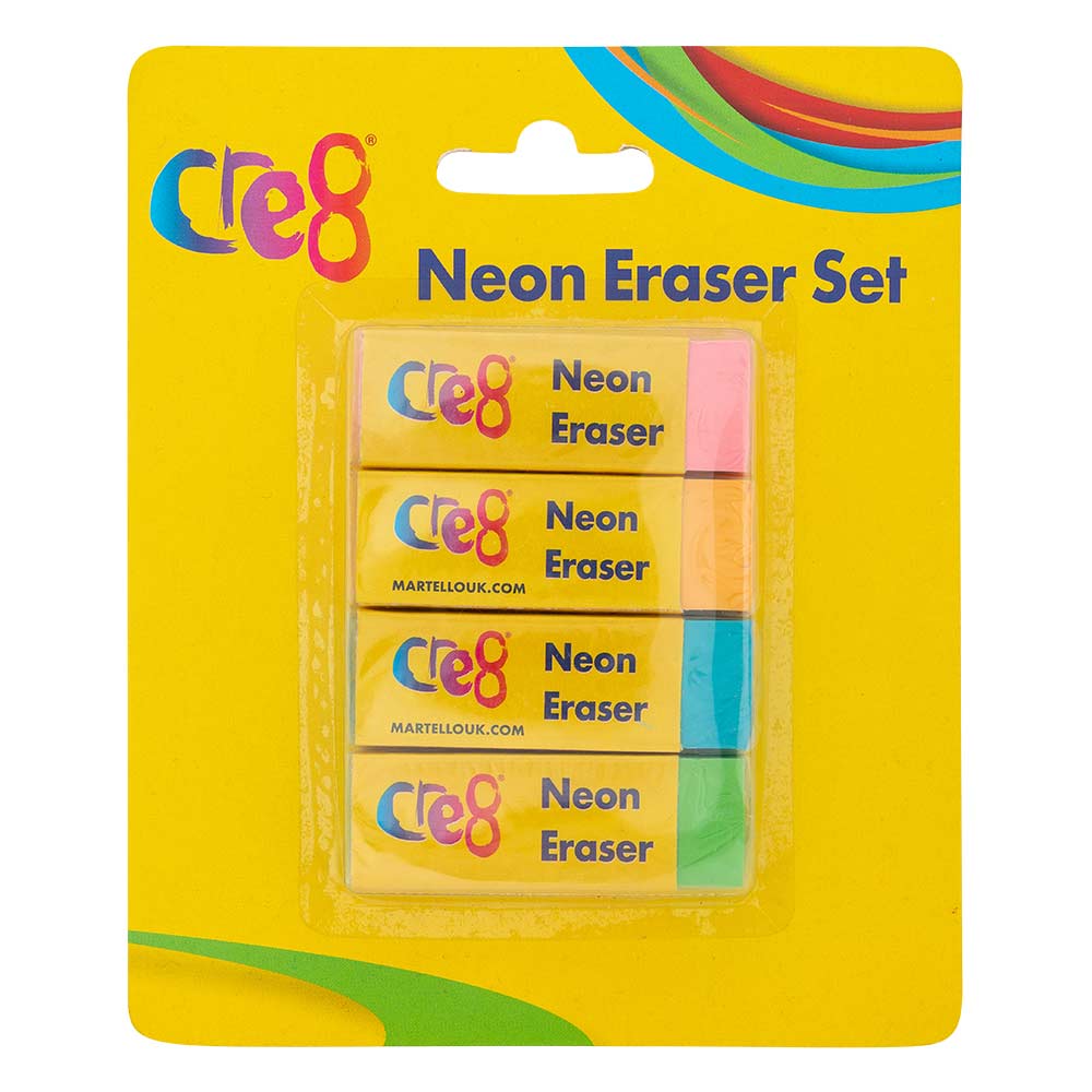 Neon Eraser 4 Pack
