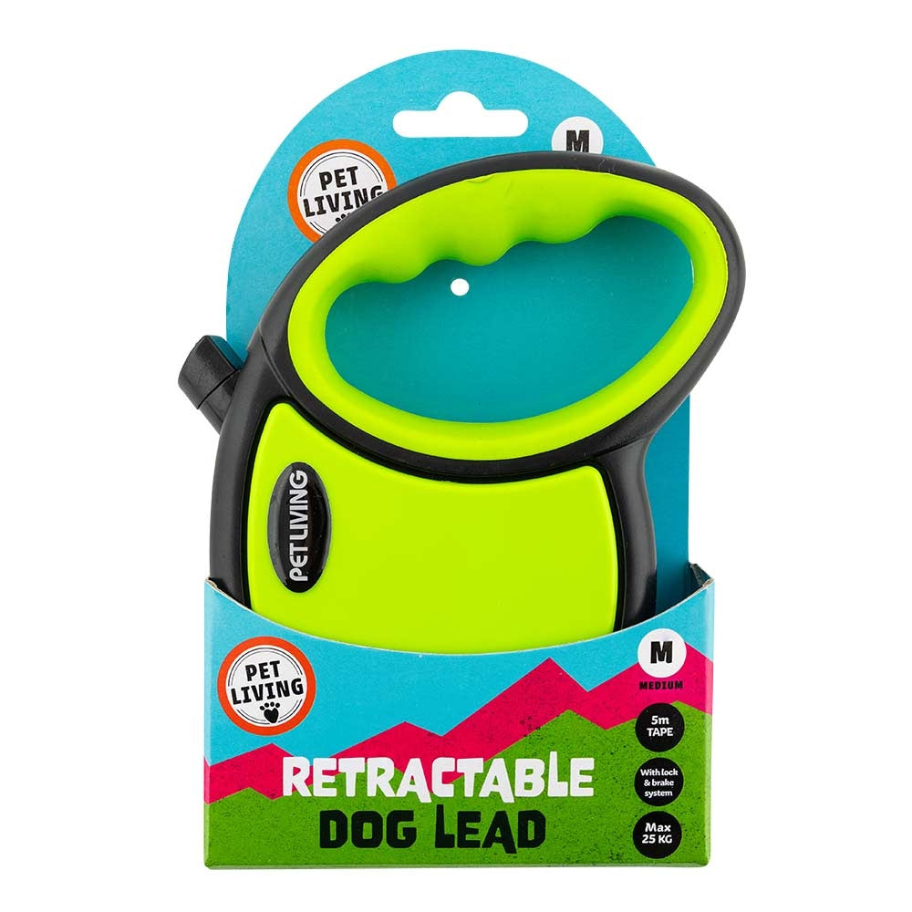 Medium Retractable Dog Lead | Poundstretcher 545121-Yellow