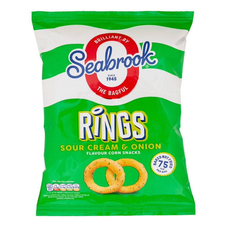 Seabrook Sour Cream & Onion Seabrook Sour Cream & Onion Rings 6 x 16g Pack