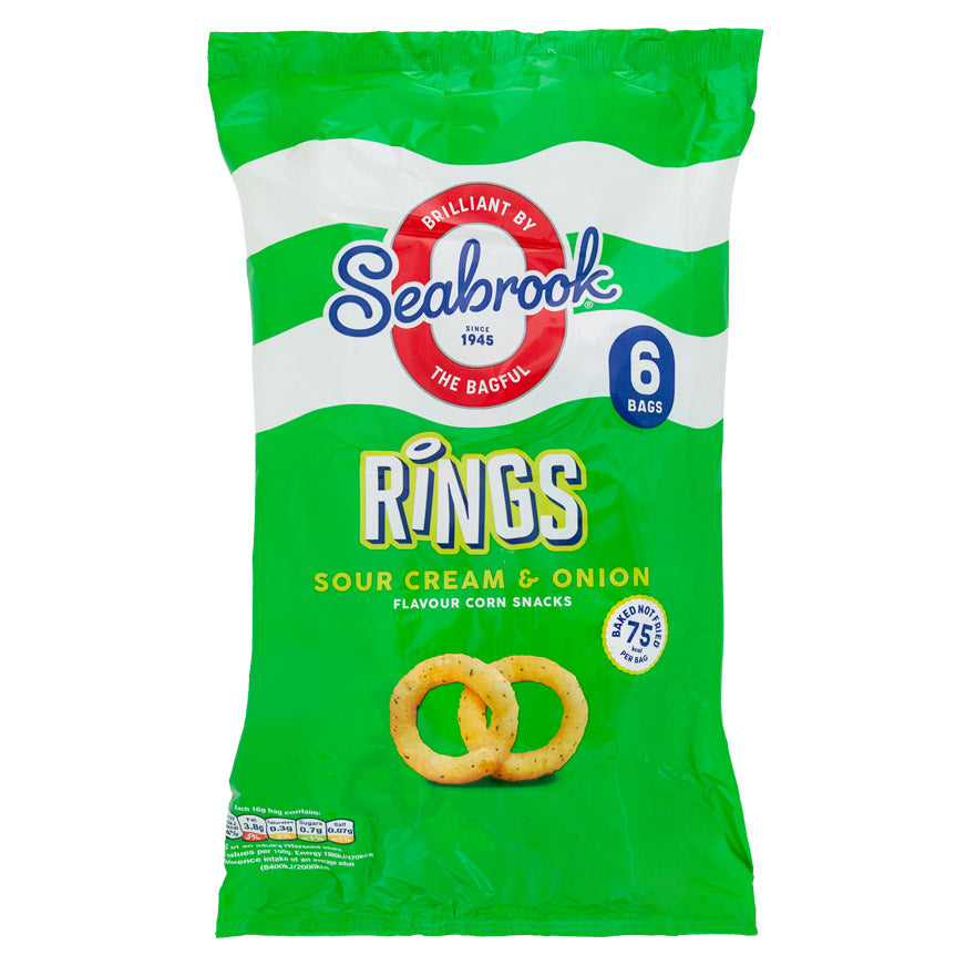 Seabrook Sour Cream & Onion Seabrook Sour Cream & Onion Rings 6 x 16g Pack