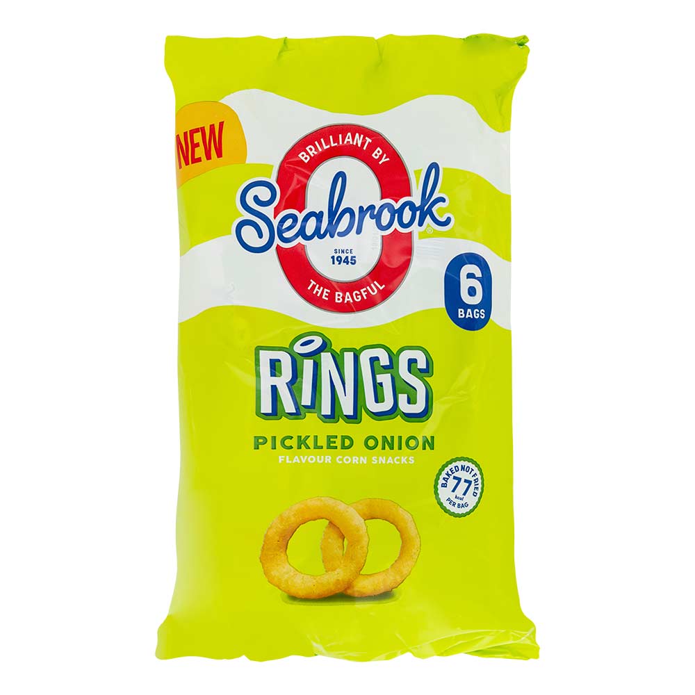 Seabrook Rings Pickled Onion 16g x 6 Pack