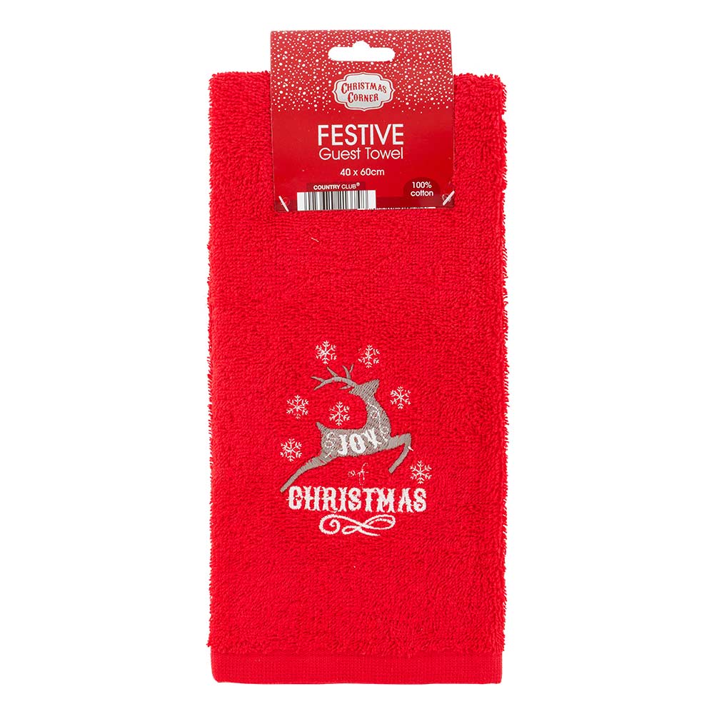 Christmas Themed 100% Cotton Guest Towel 40cm x 60cm