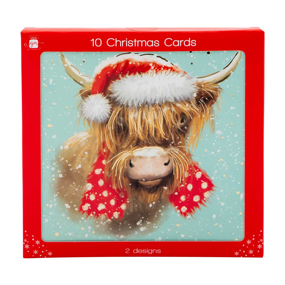 Animal Christmas Cards 10 Pack