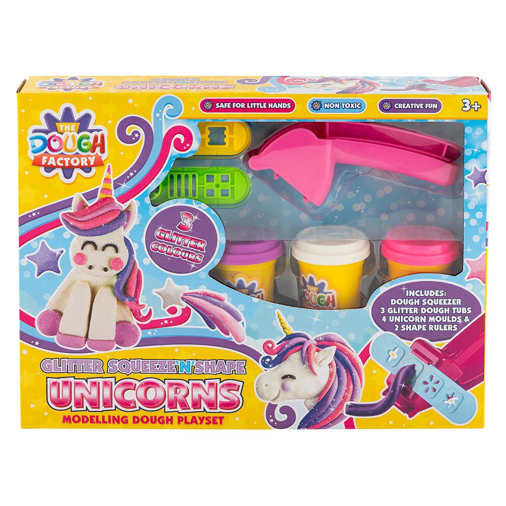 The Dough Factory Glitter Unicorns Modelling Dough Playset