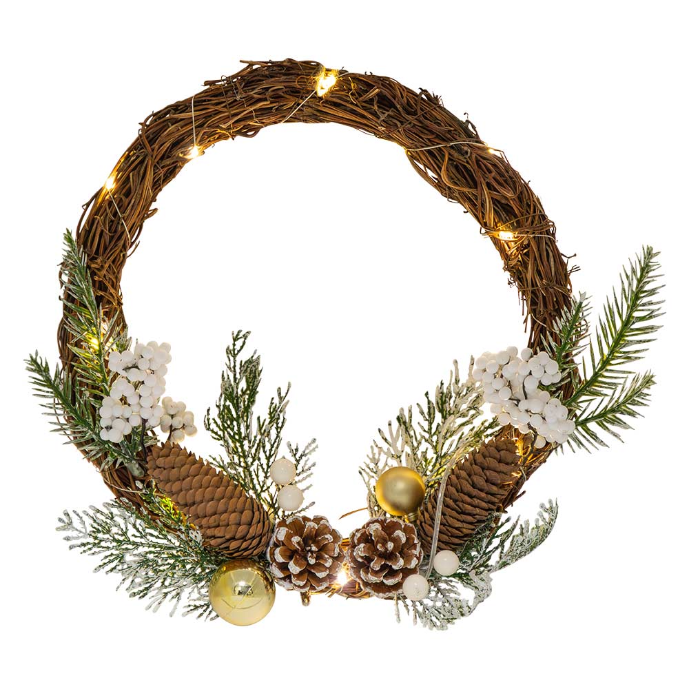LED Pine Needle Christmas Wreath