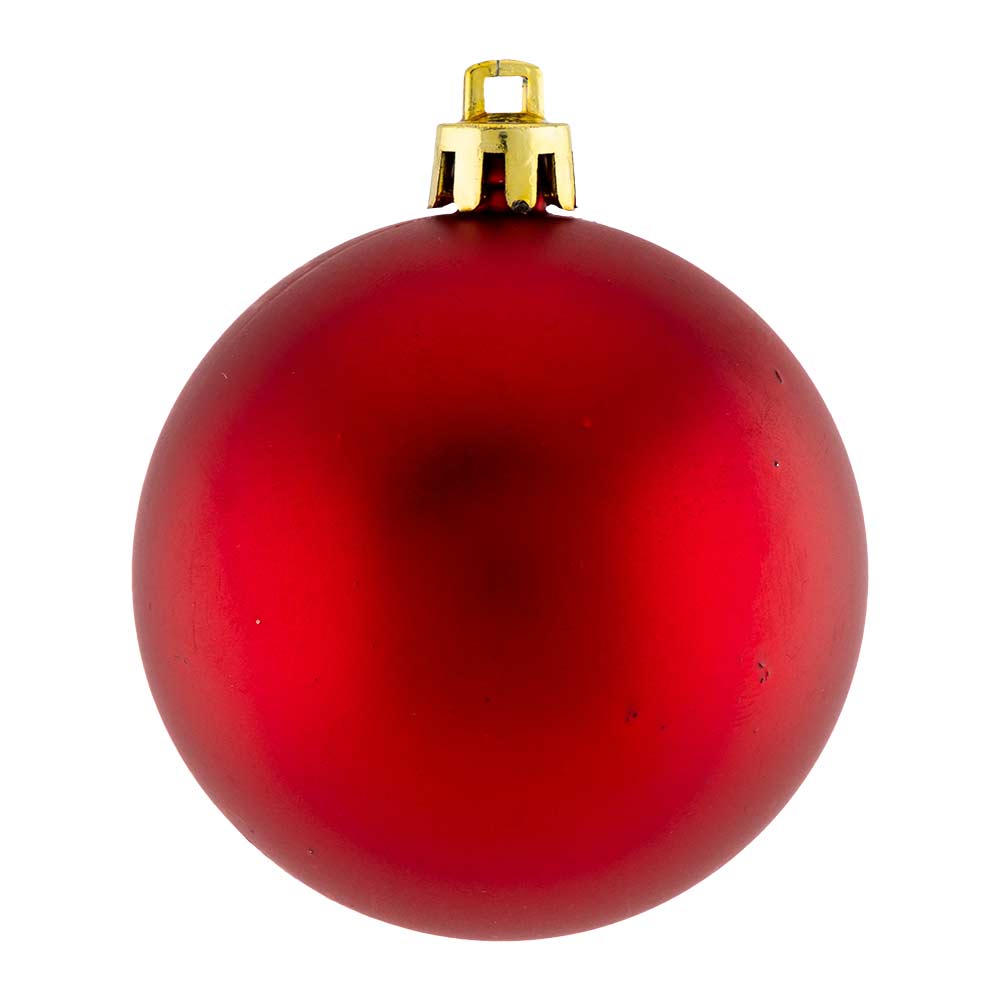 Red Textured Baubles 9 Pack