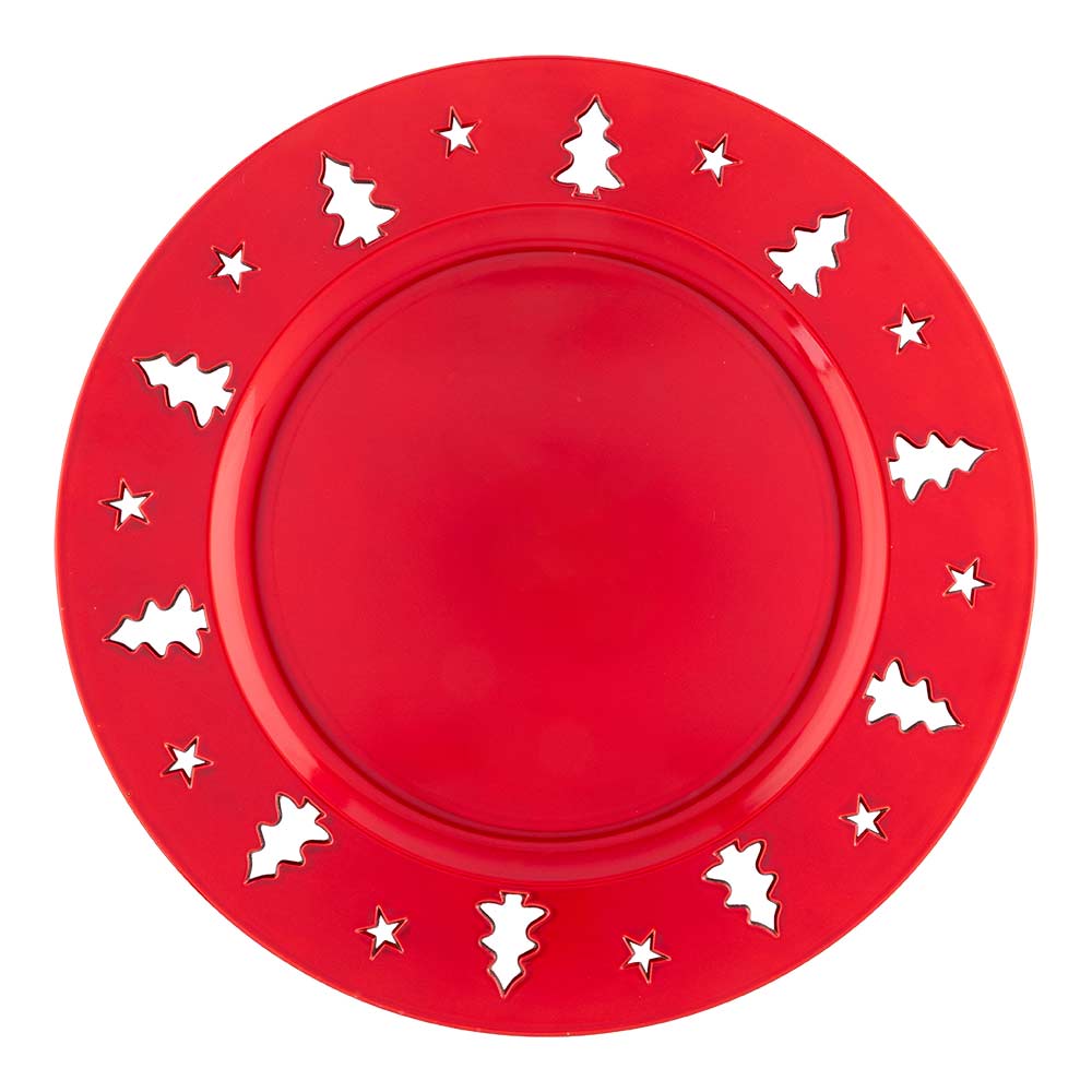 Red Christmas Charger Plate 33cm