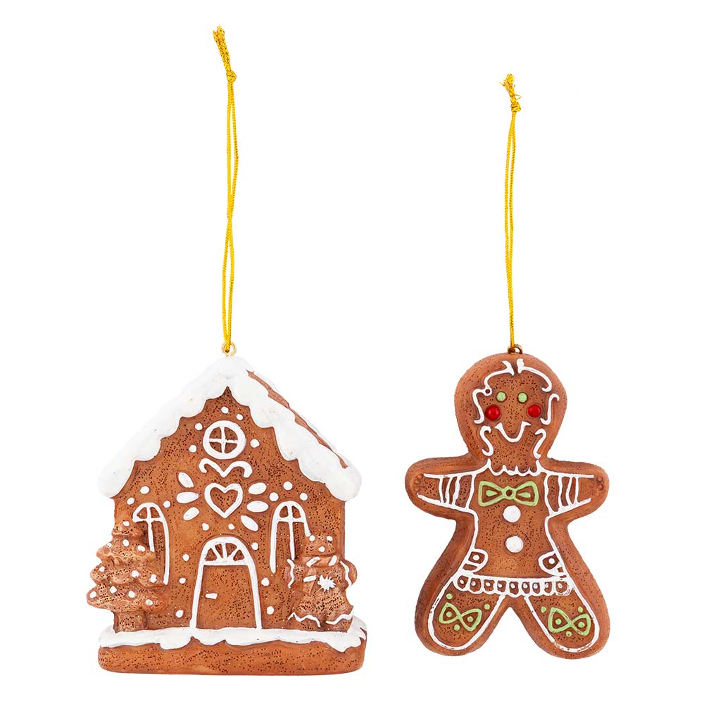 Gingerbread Man Hanging Christmas Tree Decoration 2 Pack