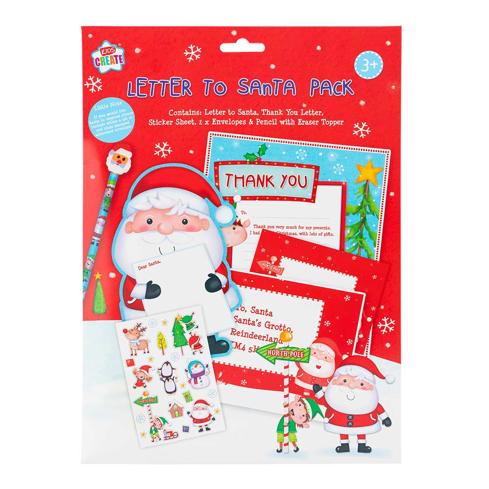Letter to Santa Pack With Stickers, Envelopes and Pencil with Eraser
