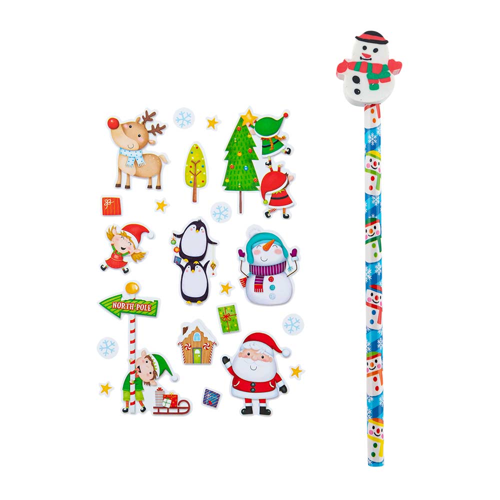 Letter to Santa Pack With Stickers, Envelopes and Pencil with Eraser