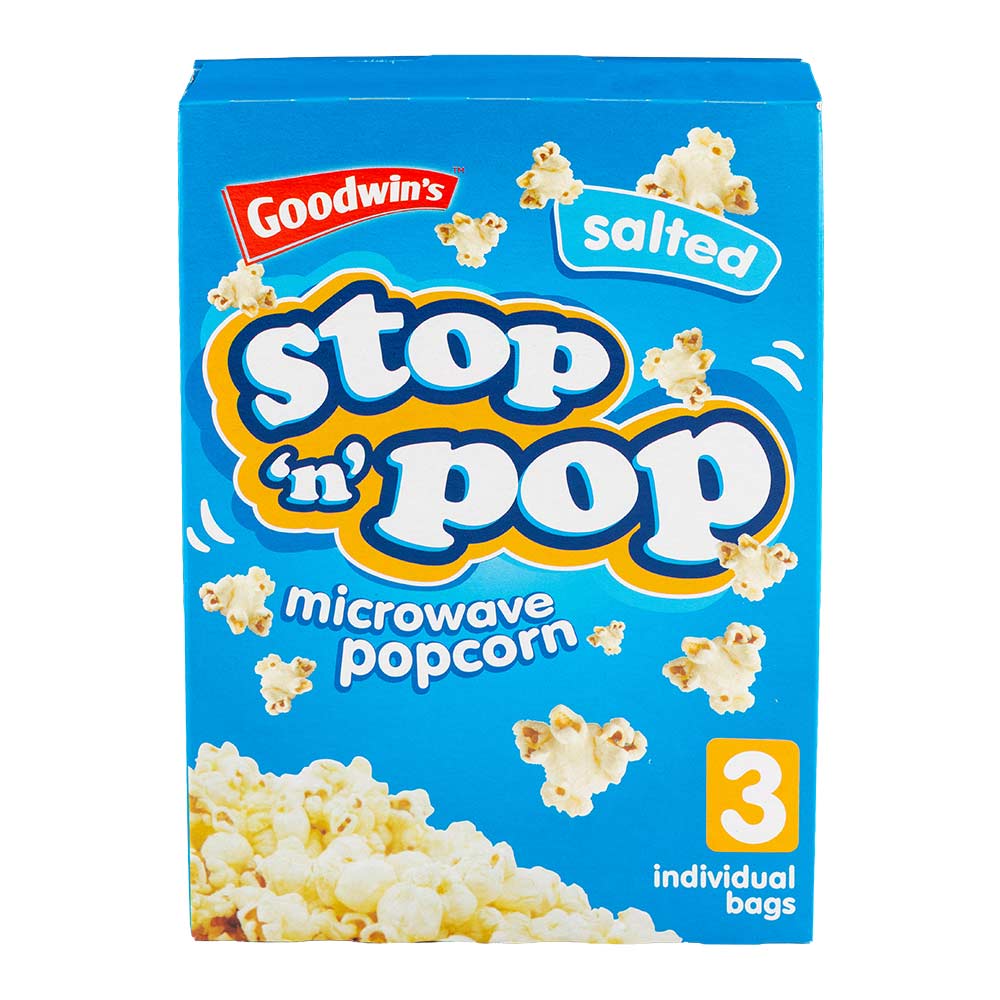 Goodwins Stop 'N' Pop Salted Microwave Popcorn 3 x 85g Pack