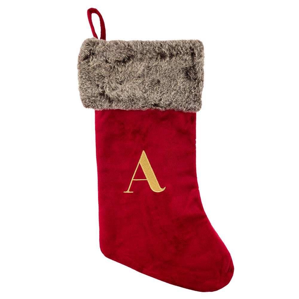 Red Velvet Christmas Alphabet Stocking