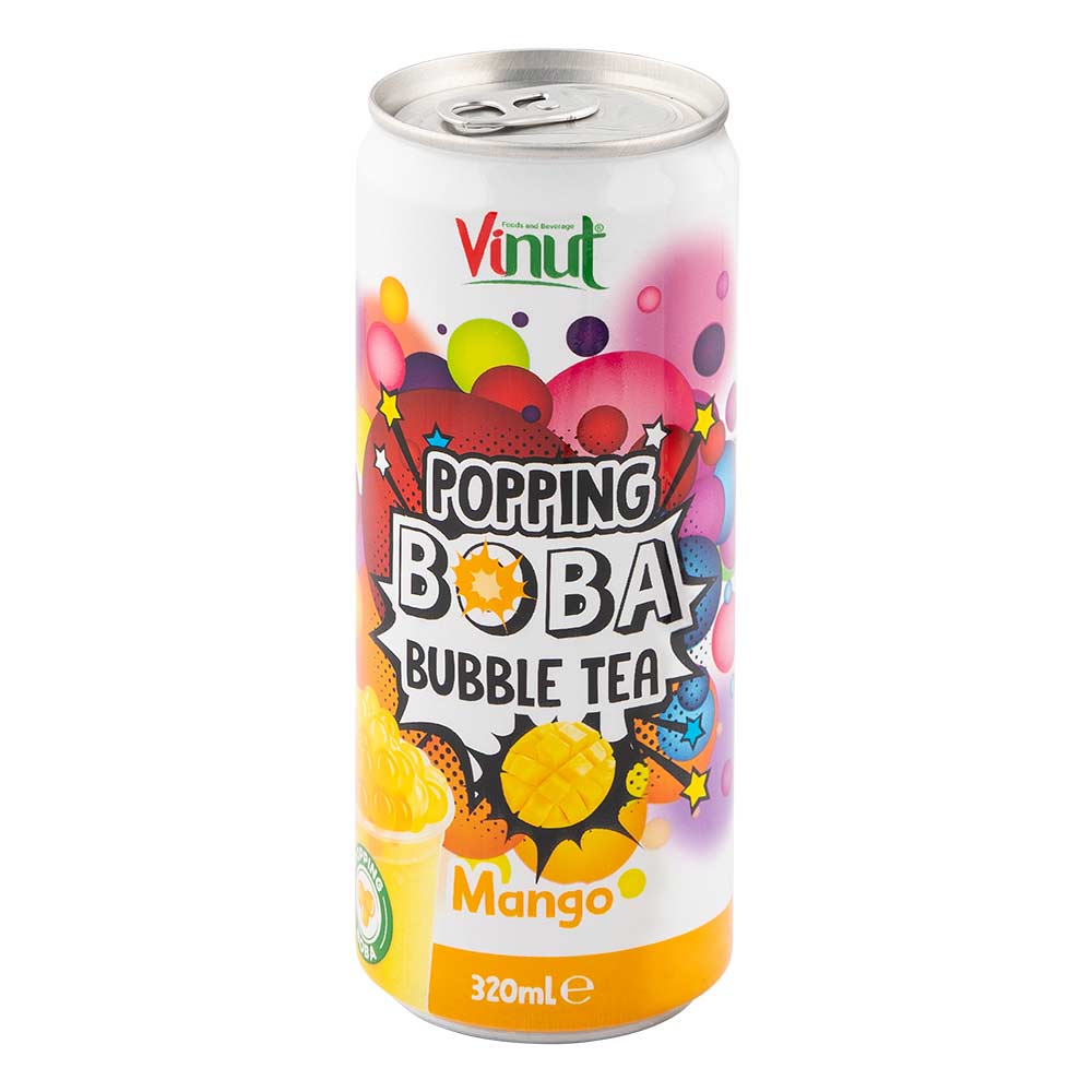 Vinut Popping Boba Bubble Tea Mango Flavour 320ml