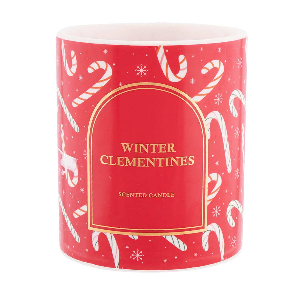 Winter Clementines Ceramic Candle Jar