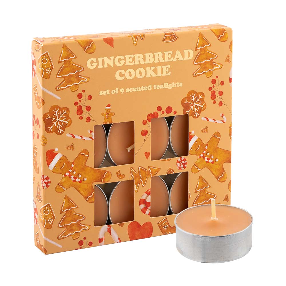 Gingerbread Cookie Scented Tealights 9 Pack