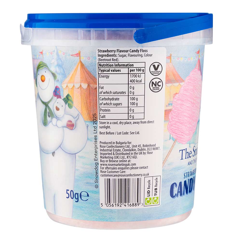 The Snowman & The Snowdog Strawberry Flavour Candy Floss 50g