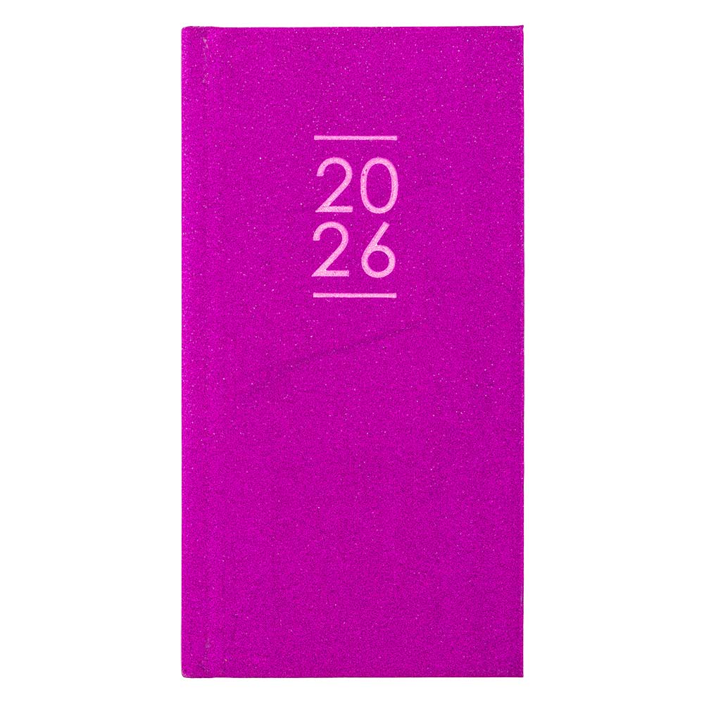 2026 Slim Glitter Week to View Diary Pink