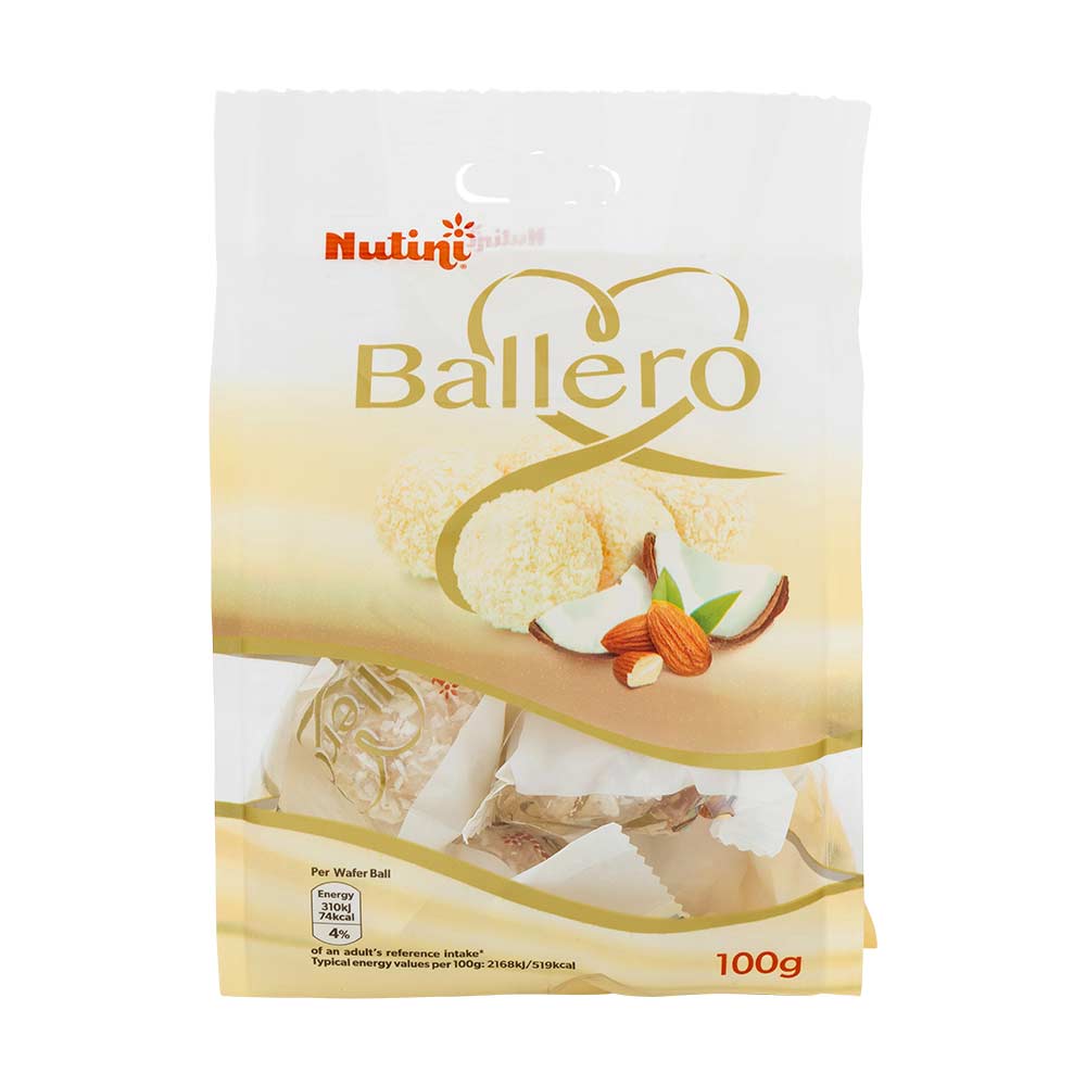 Nutini Ballero Wafer Balls Almond & Coconut 100g