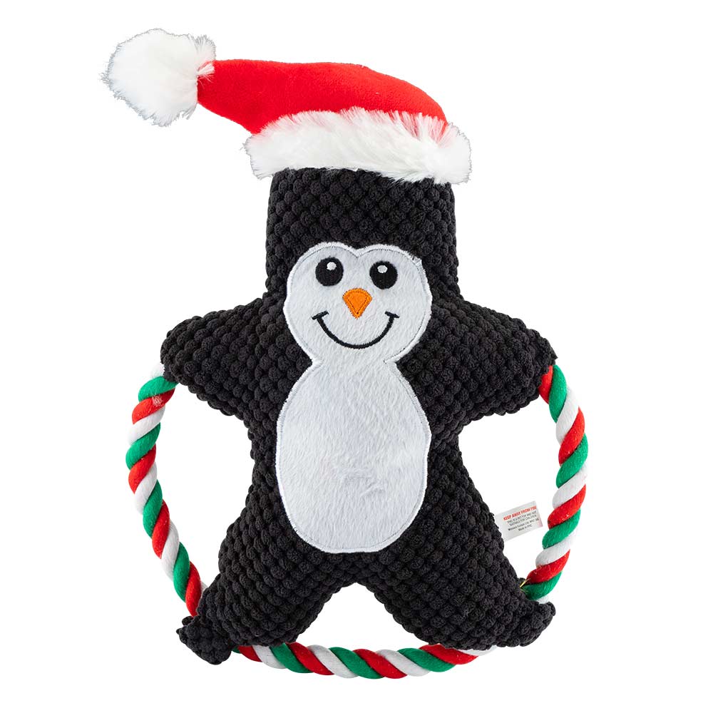 Christmas Character Plush Ring Dog Toy