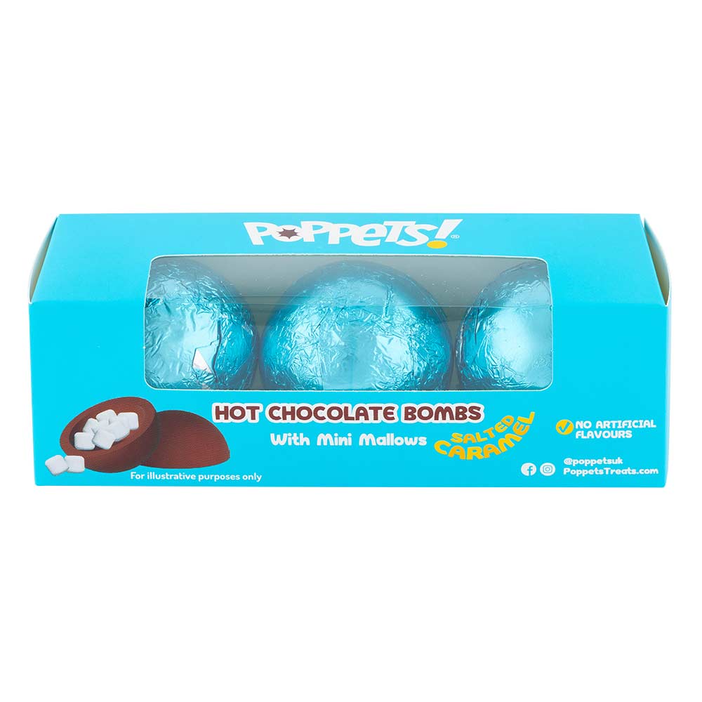 Poppets Hot Chocolate Bombs With Mini Mallows 25g x 3 Pack