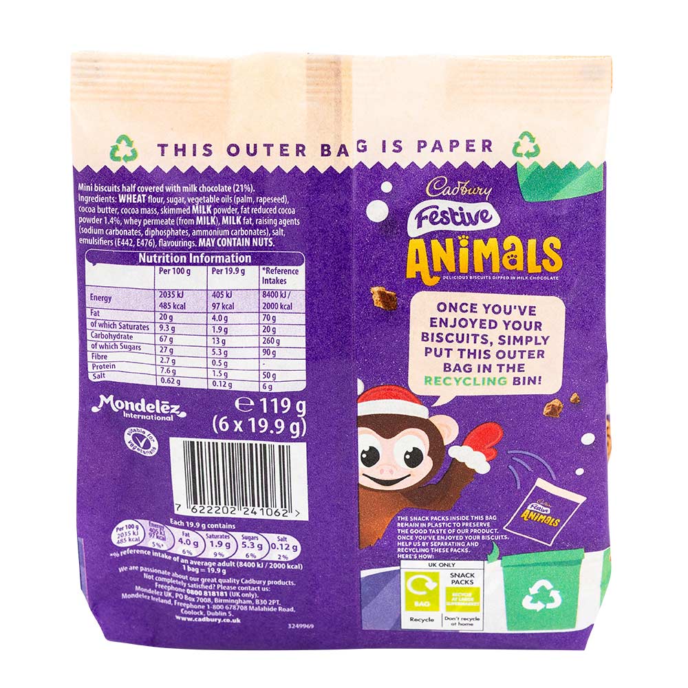 Cadbury Festive Animals 19.9g x 6 Pack