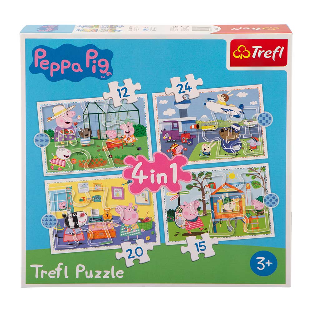 Pack De 3 Puzzles De Peppa Pig – De 20 A 50 Piezas, Niveles De Dificultad Variados, Para Niños A Partir De 3 Años