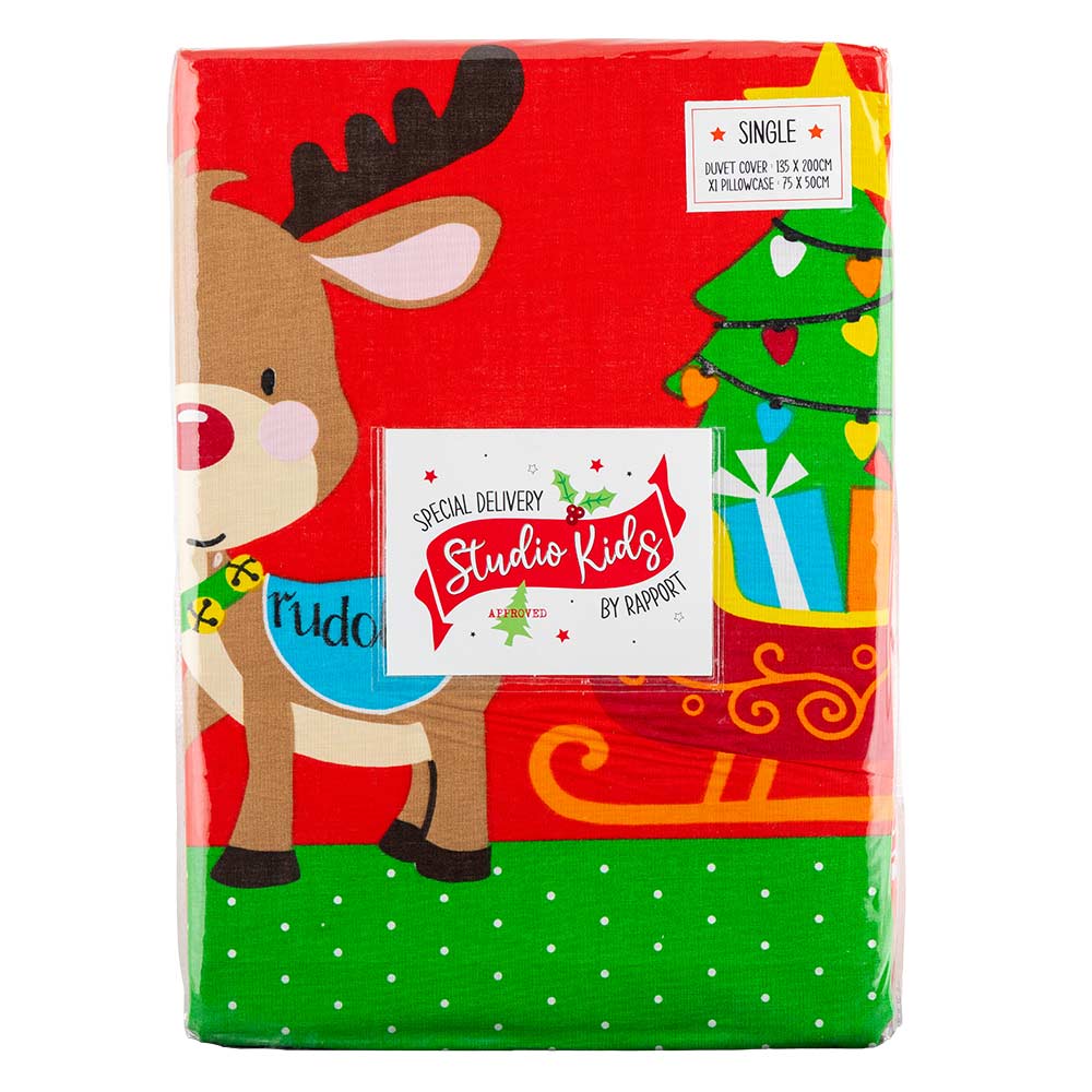 Kids Christmas Duvet Set Single including Pillowcase