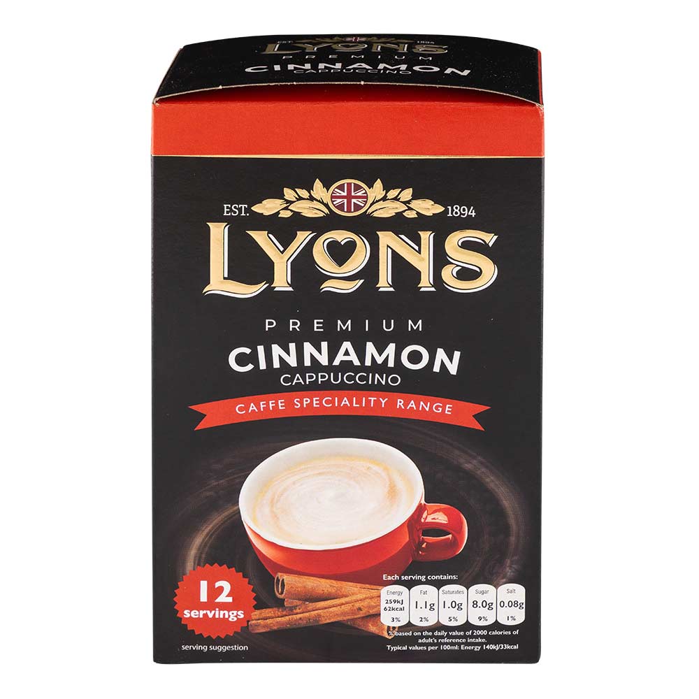 Lyons Premium Cinnamon Cappuccino 15g x 12 Pack