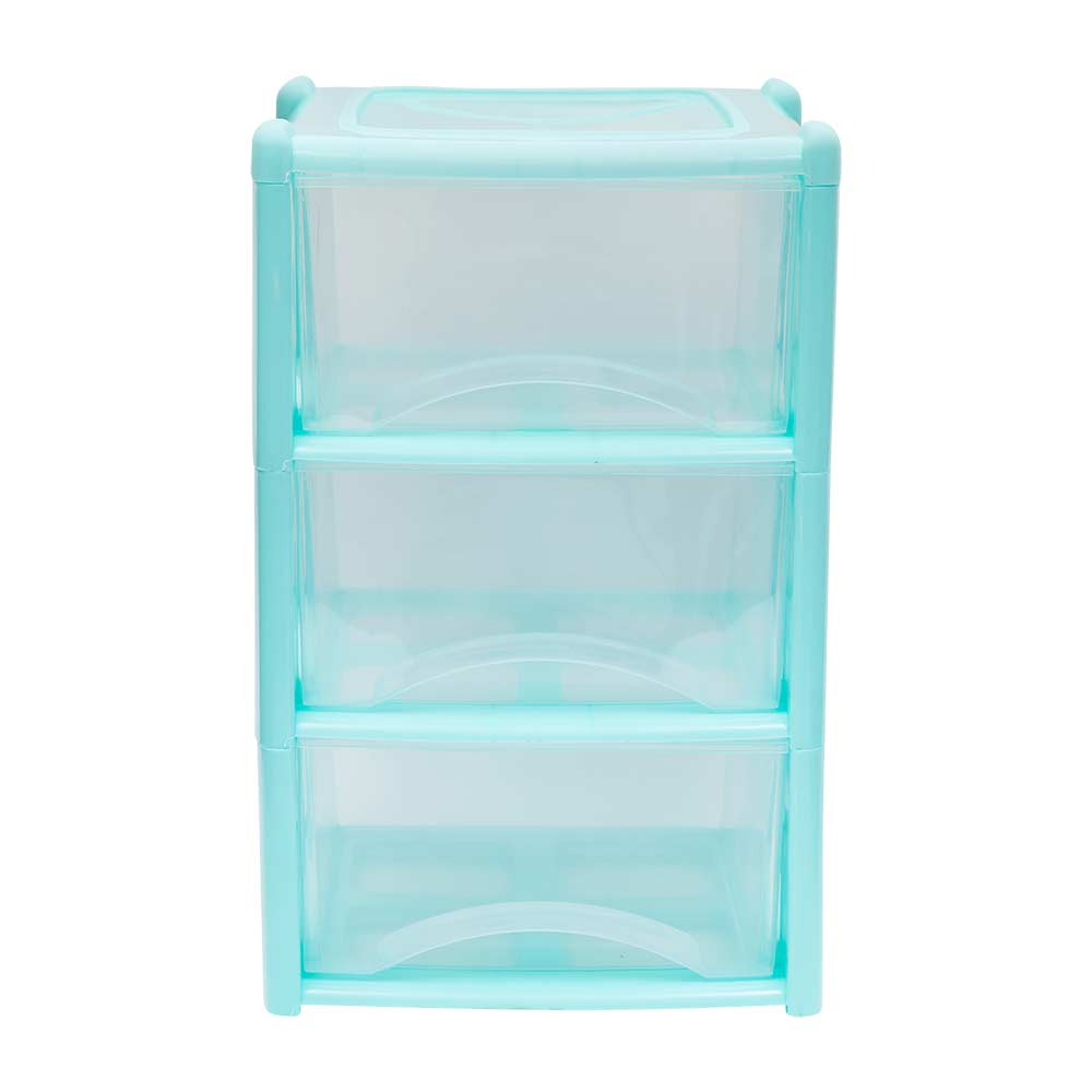 3 Drawer Plastic Storage Tower Teal