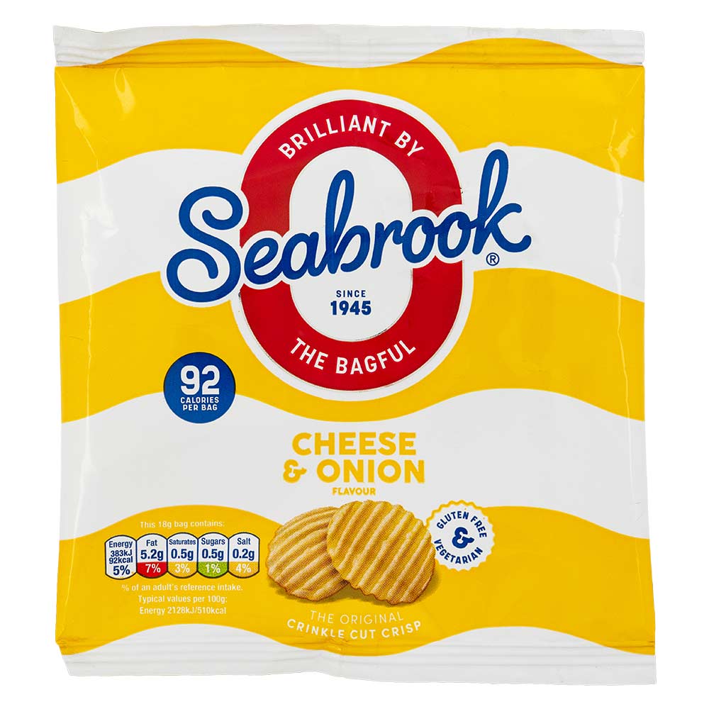 Seabrooks Cheese & Onion Crisps 5 x 18g Pack