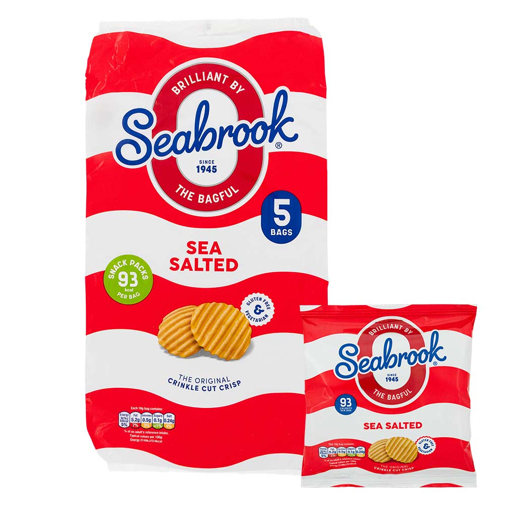 Seabrooks Sea Salt Crisps 5 x 18g Pack