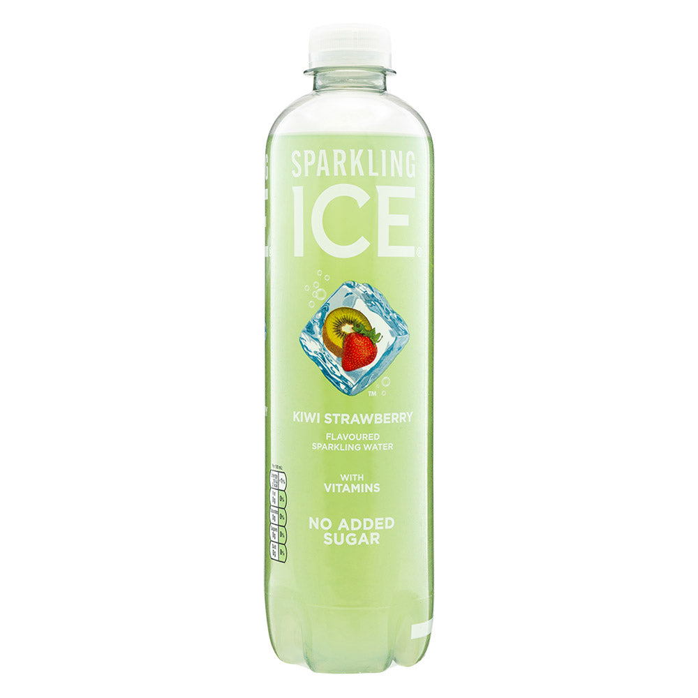 Sparkling ice kiwi strawberry flavoured sparkling water on a white background