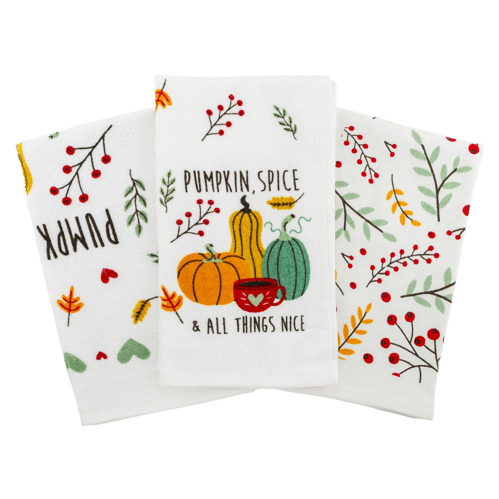 3 Pack Halloween Autumnal Tea Towels