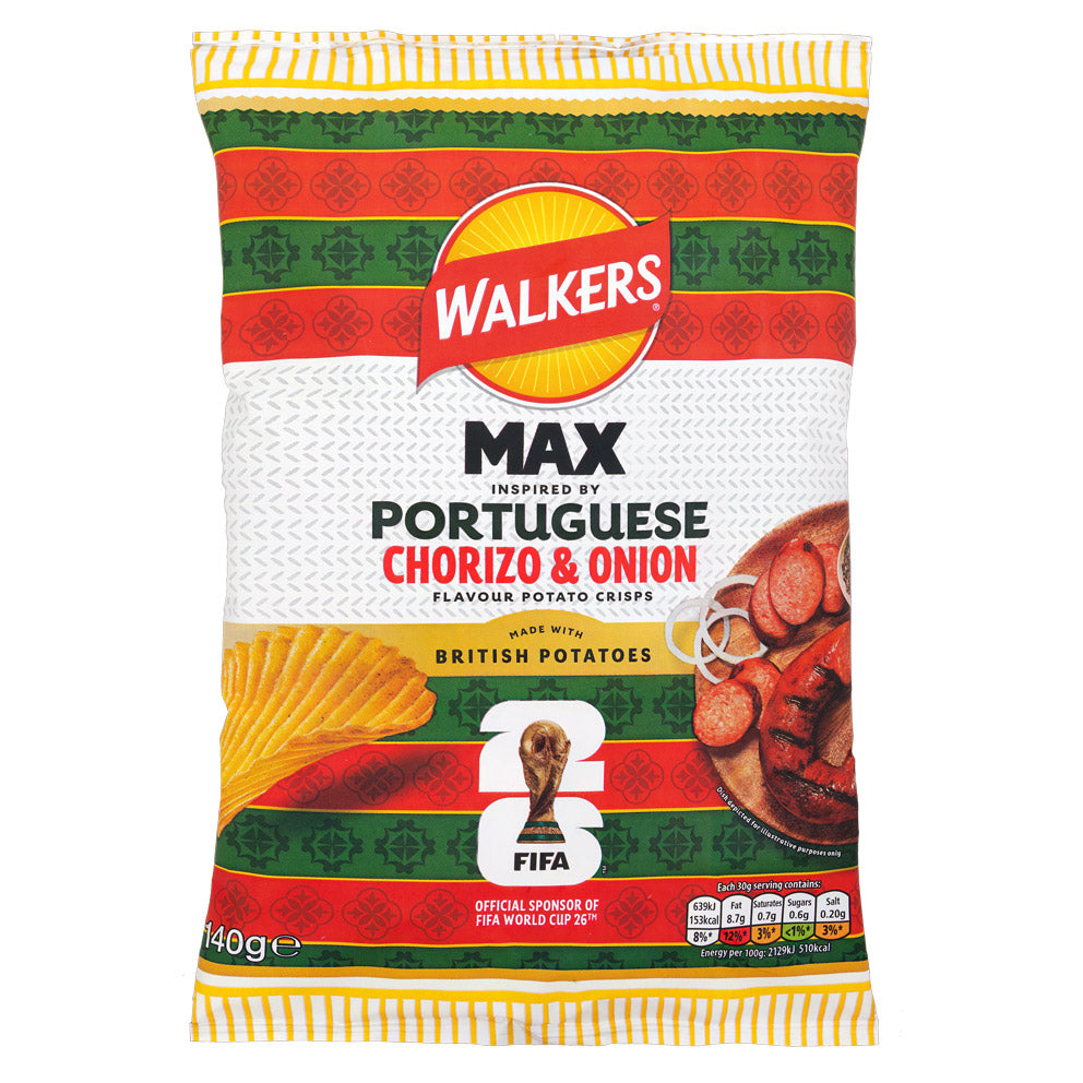 Walkers Max Portuguese Chorizo & Onion 140g