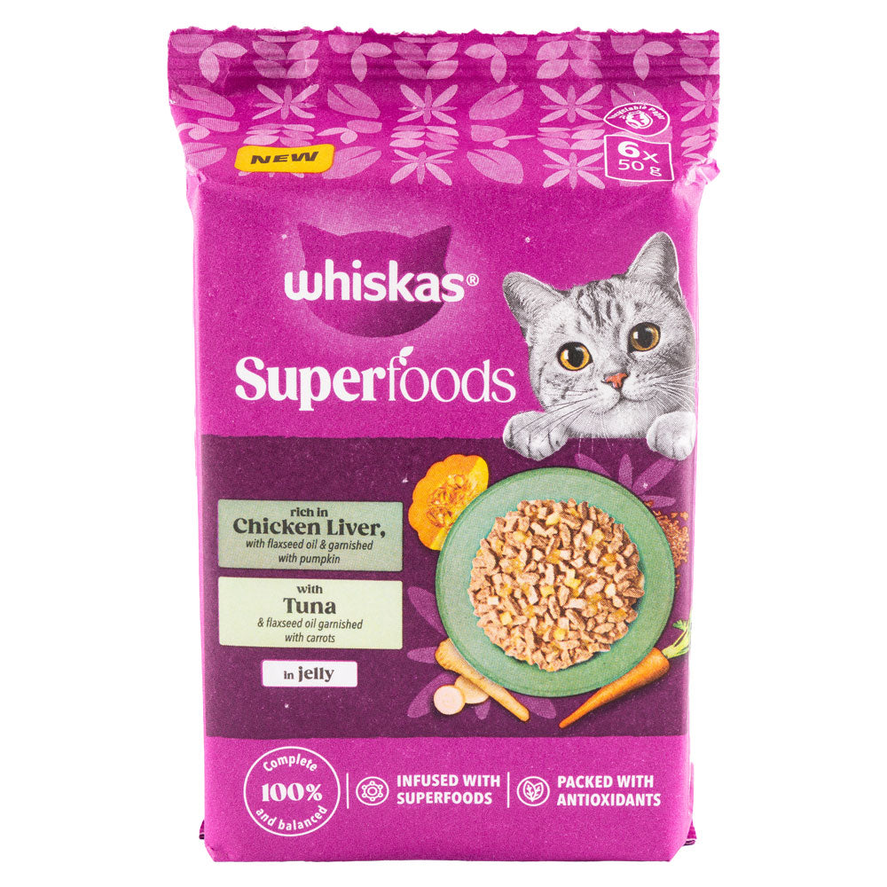 Whiskas Superfoods Chicken Liver & Tuna 6 x 50g