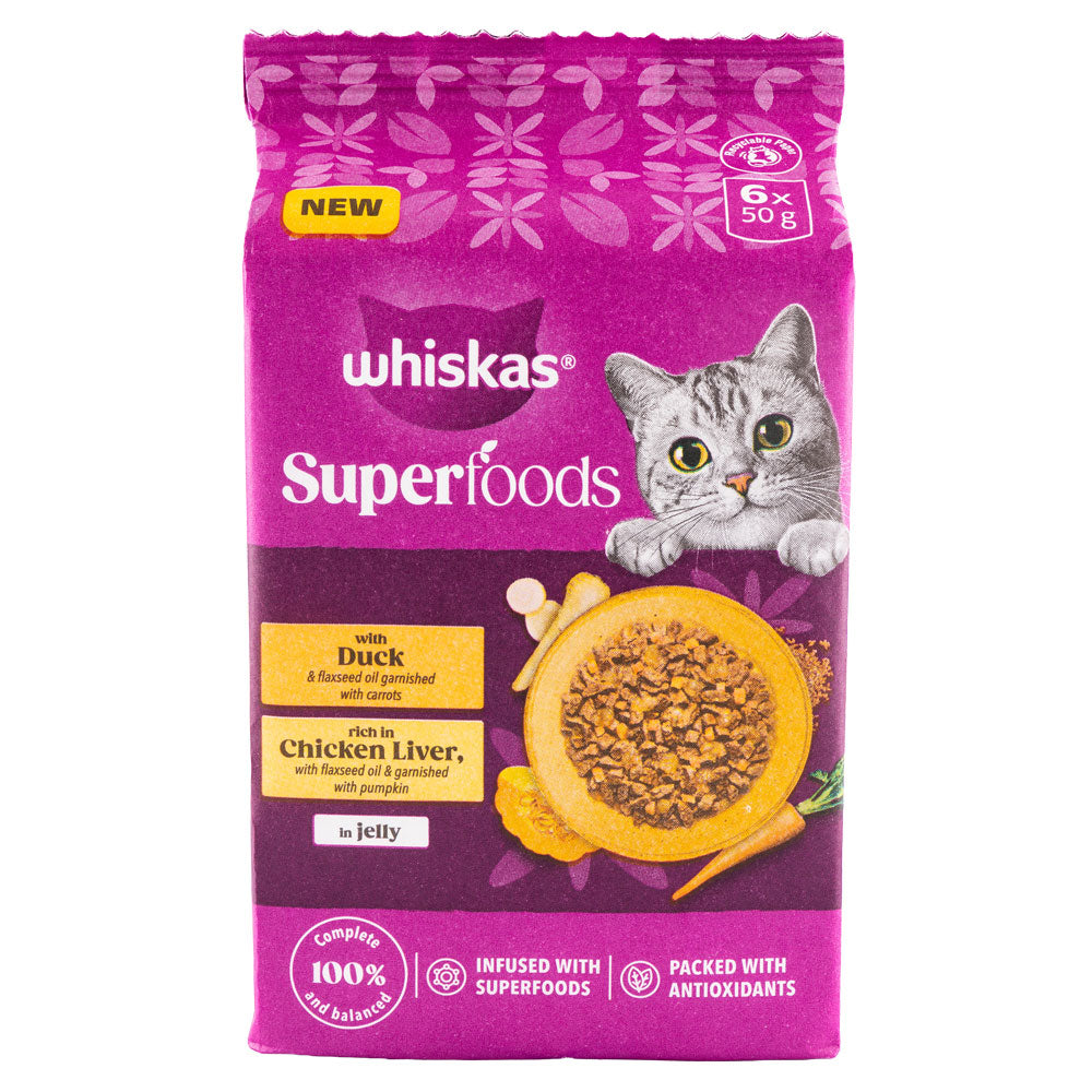 Whiskas Superfoods Duck & Chicken Liver 6 x 50g