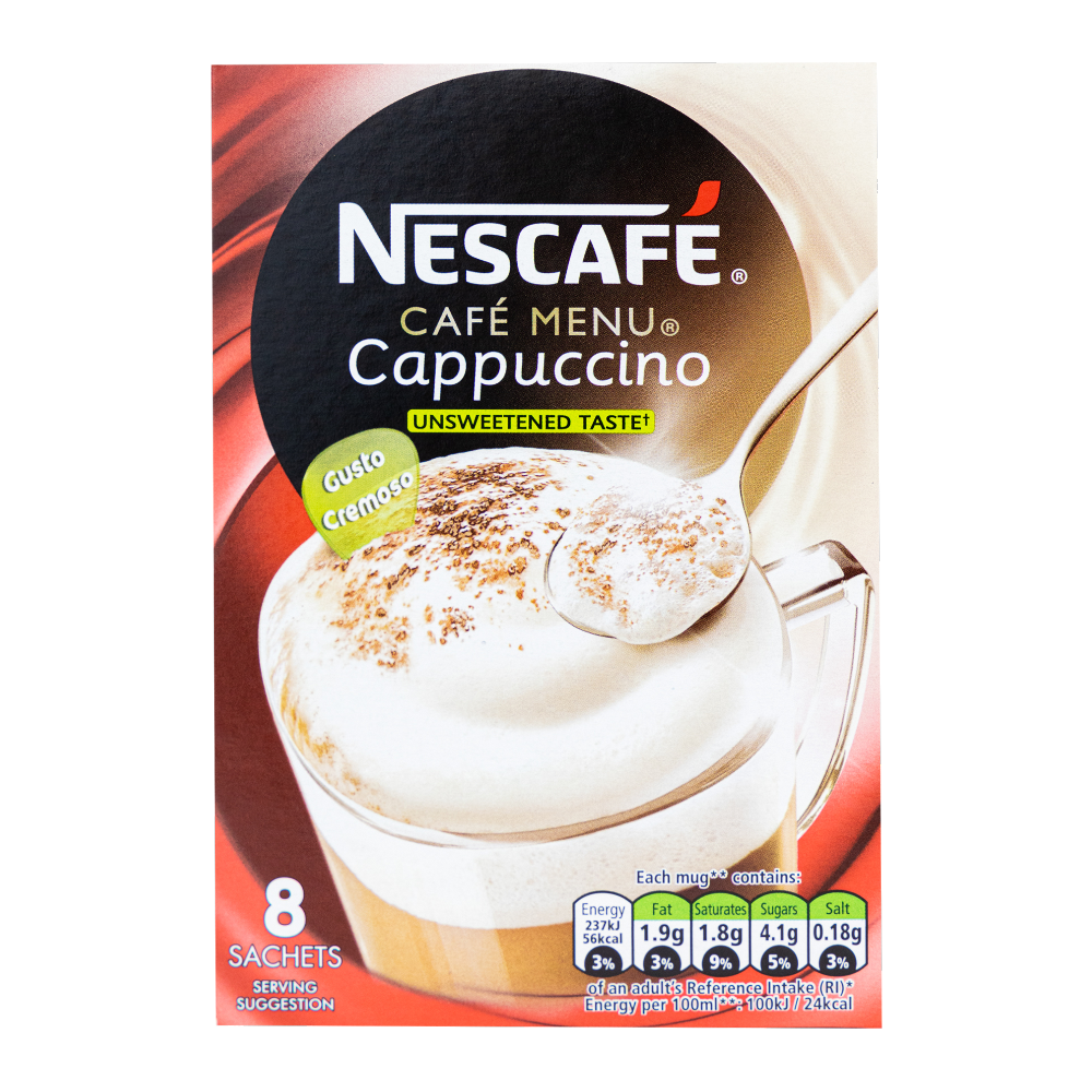 Nescafe Cappuccino Unsweetened 8 Sachets 285131