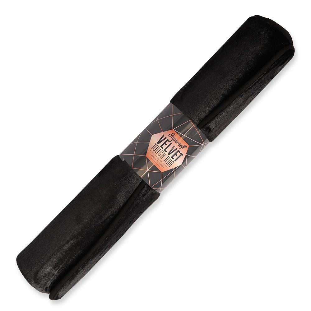 Black Velvet Touch Rug 100X150Cm 325665
