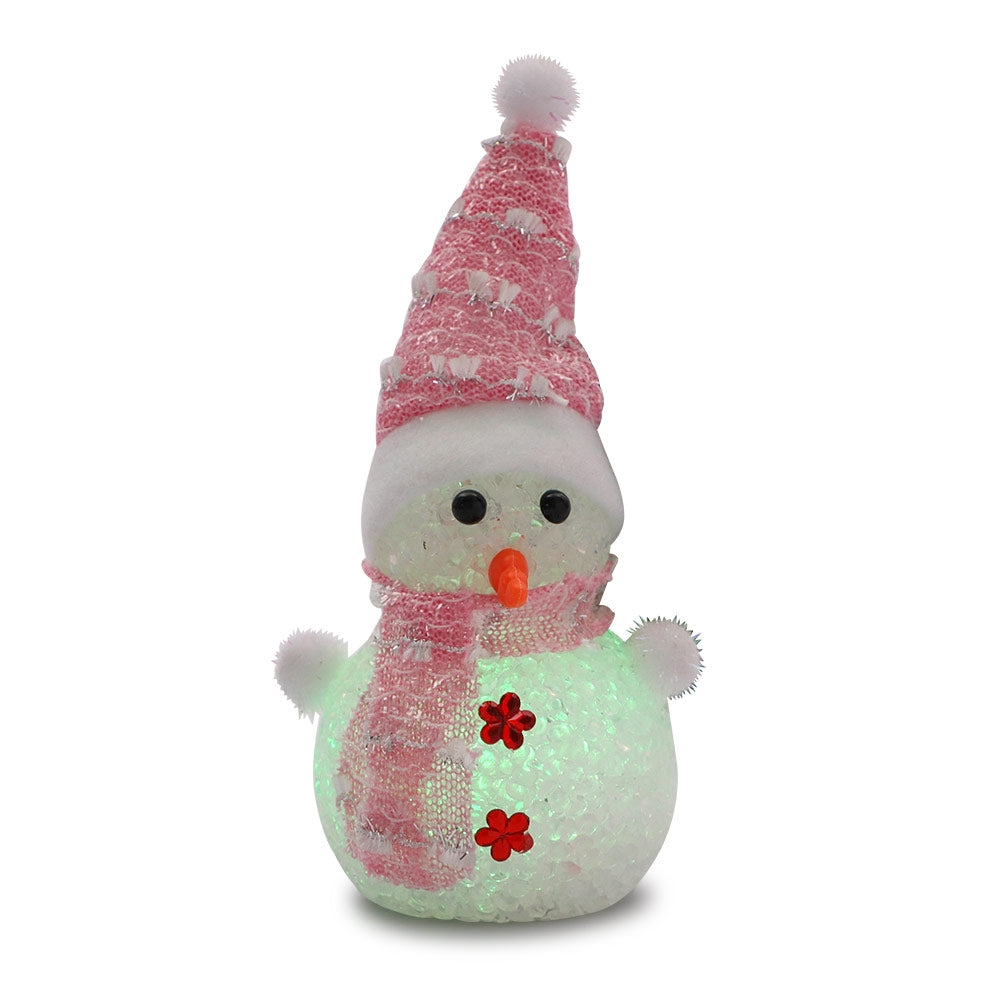 Led Light Up Snowman Pink 331941-PINK