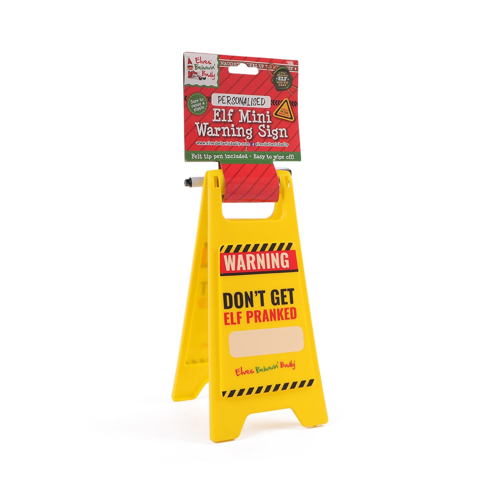 Mini Personalised Elf Warning Sign 332862