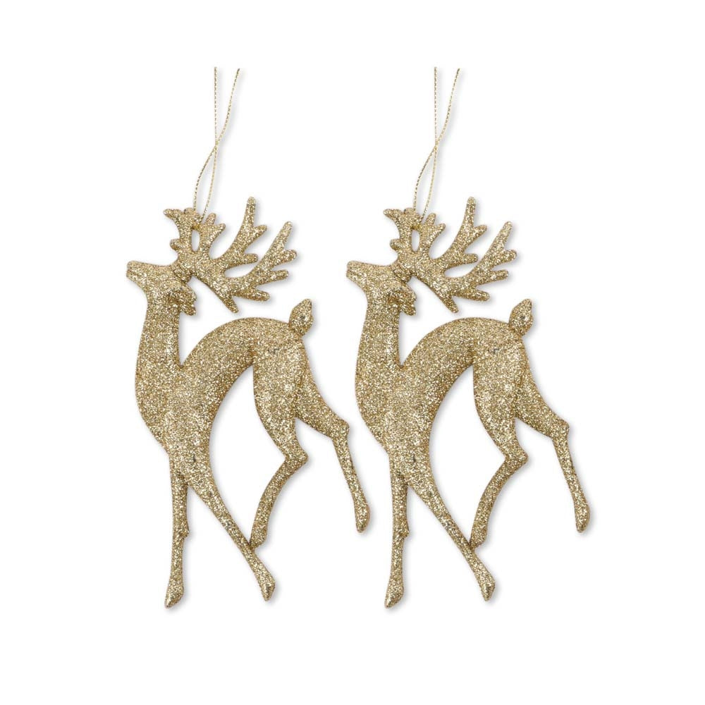 Gold Reindeers Hangers 2 Pack | Poundstretcher 339937-GOLD