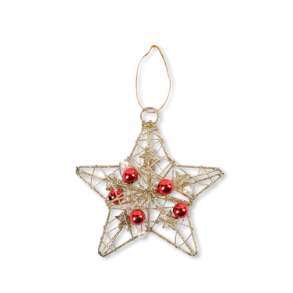 Gold Wire Beaded Star 332093-GOLD STAR