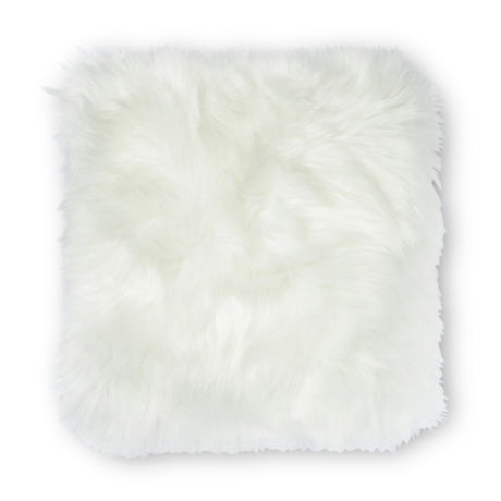 Faux Mongolian Cushion White 329576-WHITE