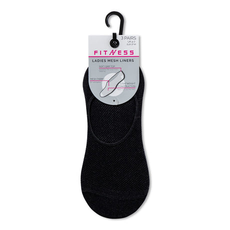 Black 3 Pack Ladies Fitness Socks 329714-BLACK