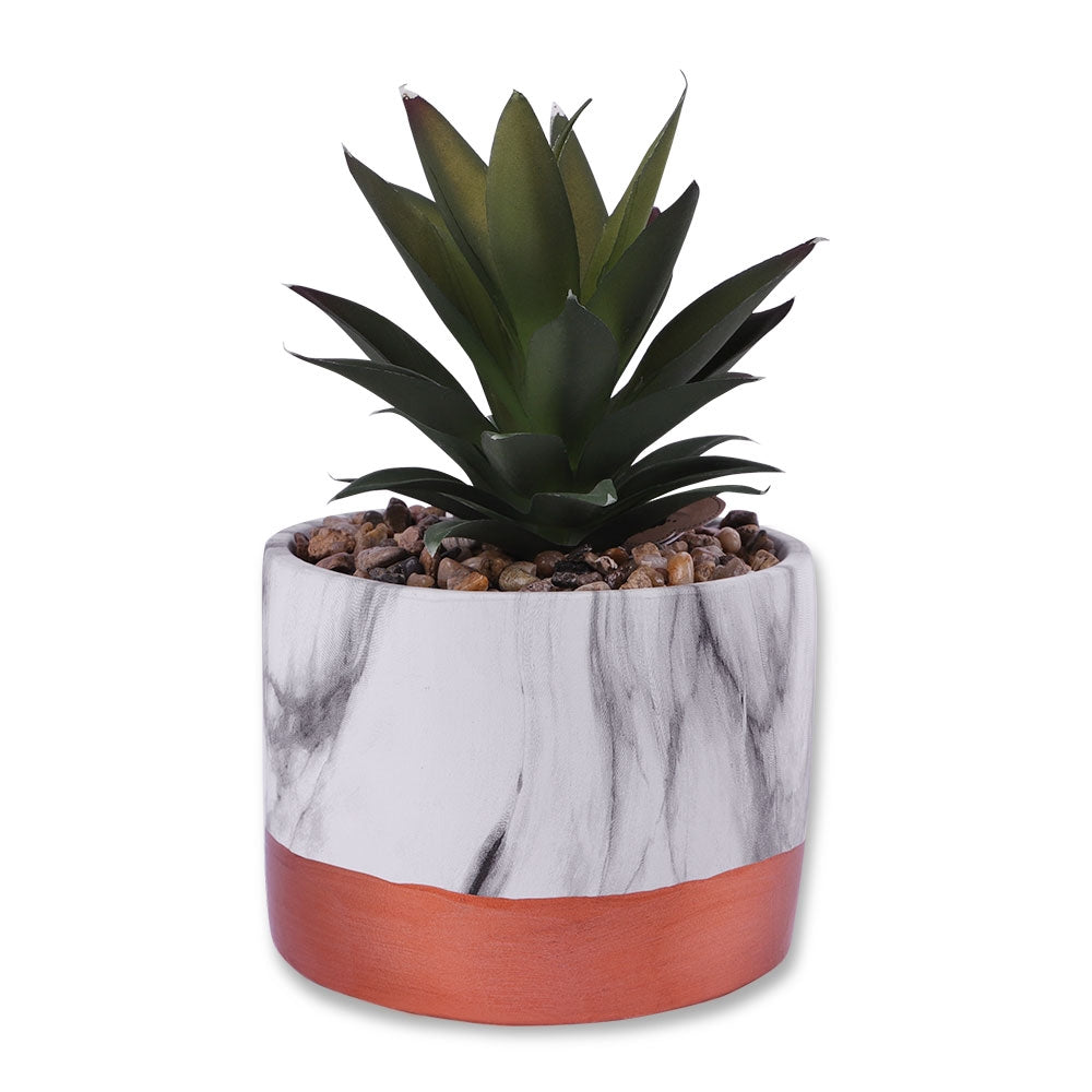 Marble Pot With Succulent Fake Plant 329794-MARBLE-POT-WITH-SUCCULENT-FAKE-PLANT-GOLD