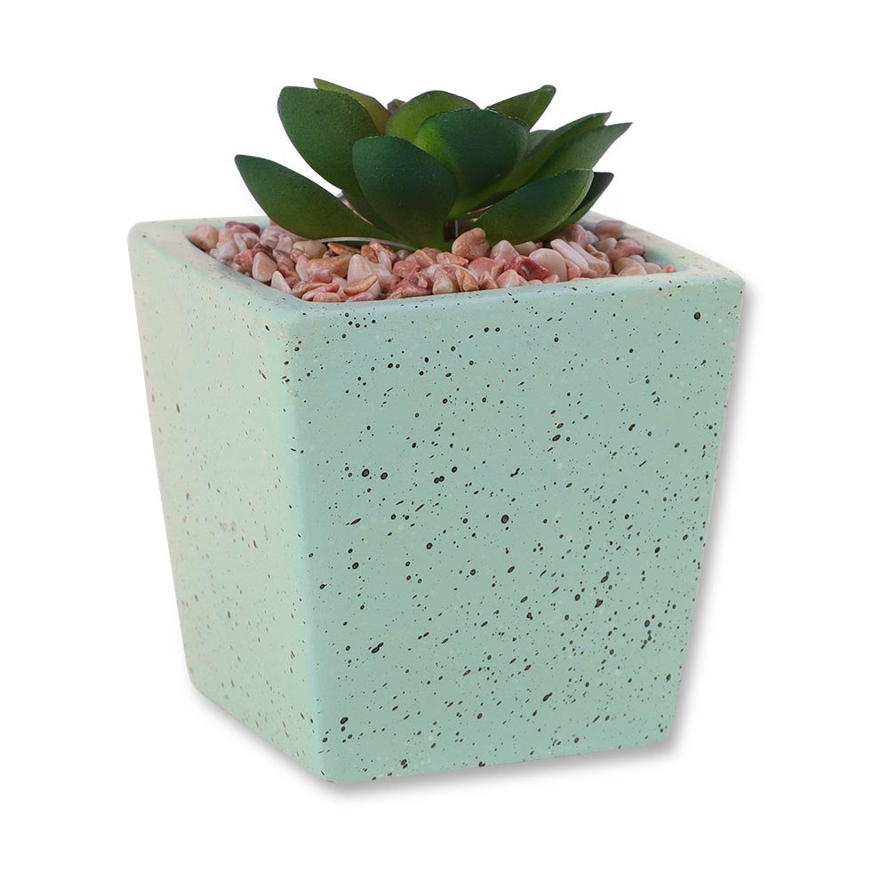 Square Pastel Plant Pot Green 329795-SQUARE-PASTEL-PLANT-POT-GREEN