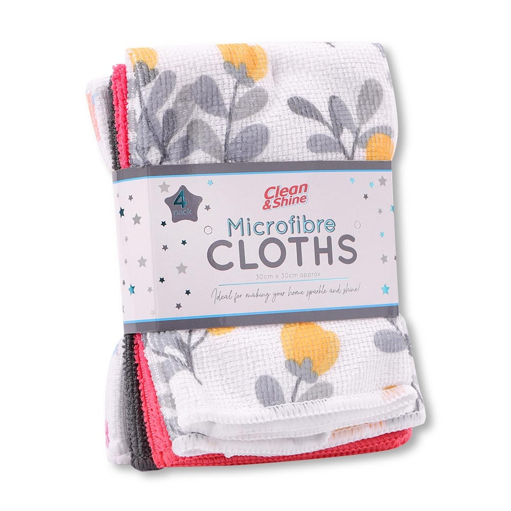 Clean & Shine 4 Pack Microfibre Cloths 327917