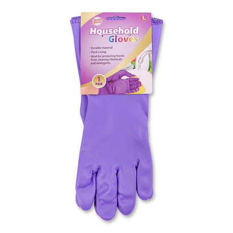 Clean & Shine Large Purple Household Gloves 329402-PURPLE