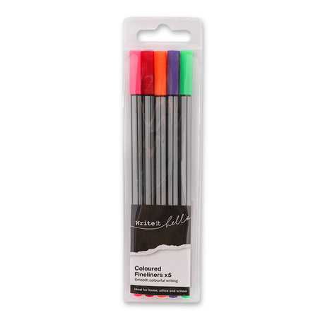 Coloured Fineliners 5 Pack 327681-COLOURED-FINELINERS